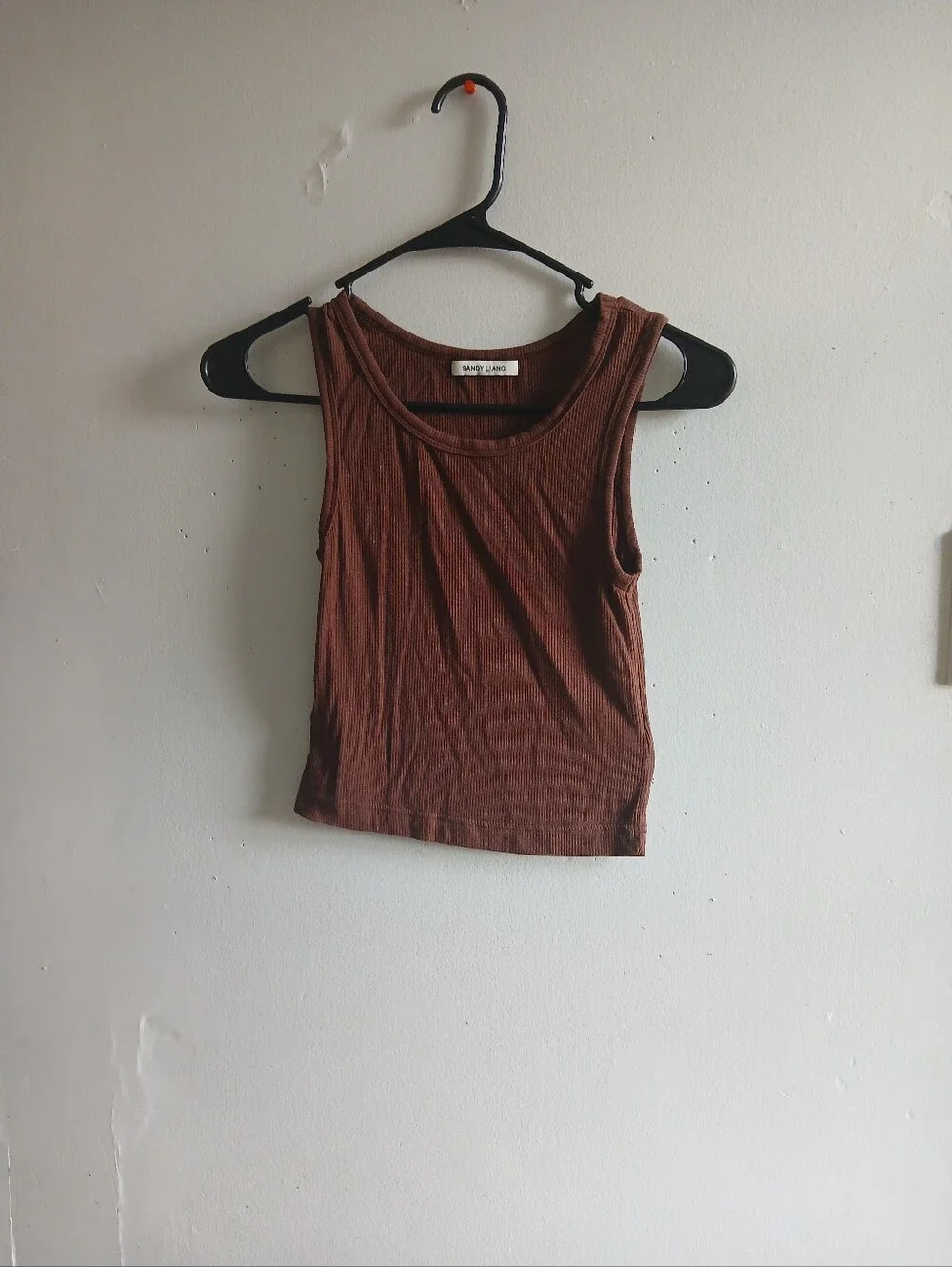 Sandy Liang Rust-Brown Ribbed Tank - Picture 6 of 6
